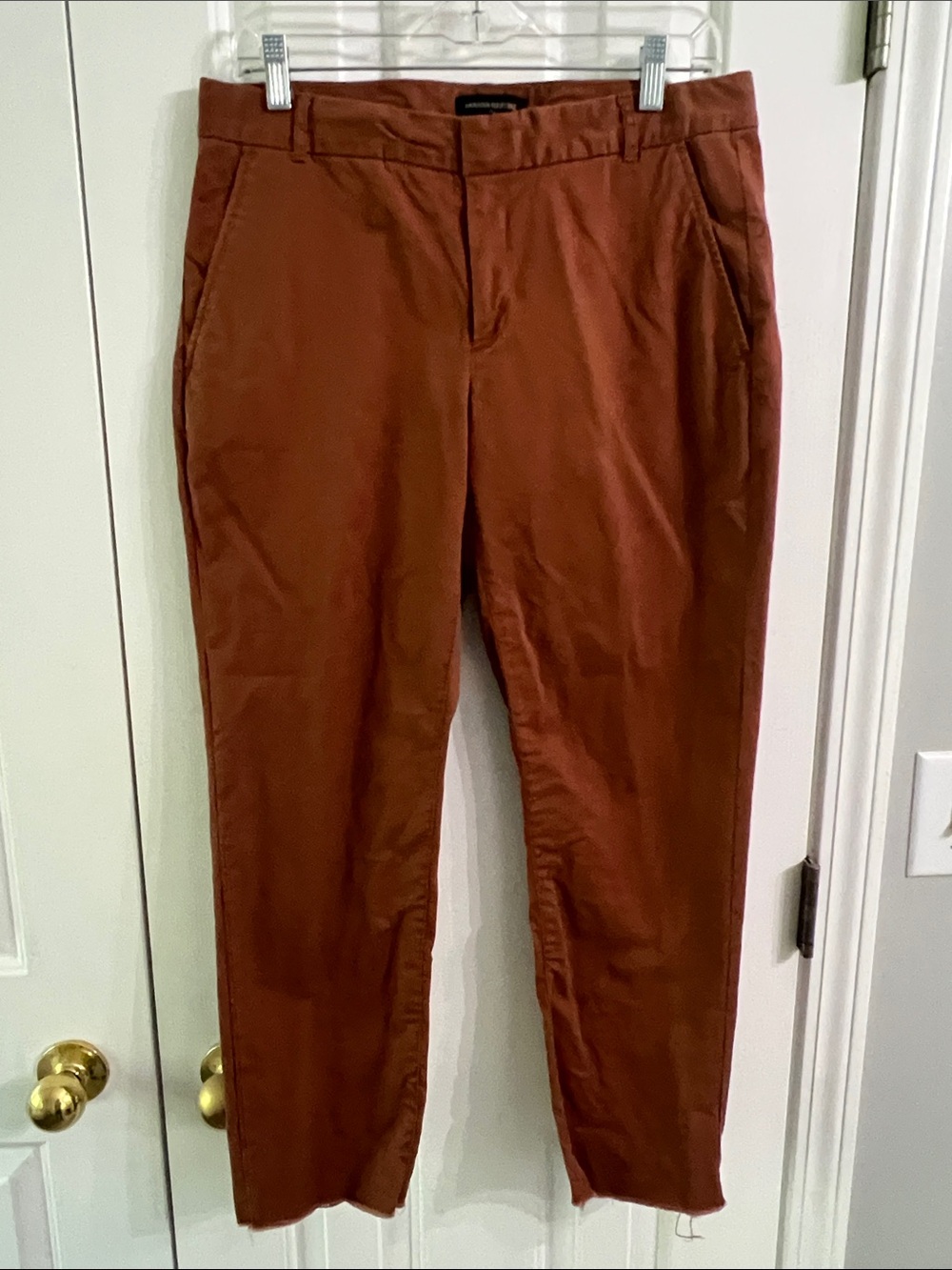 Banana Republic Rust Brown Straight-Leg Chinos